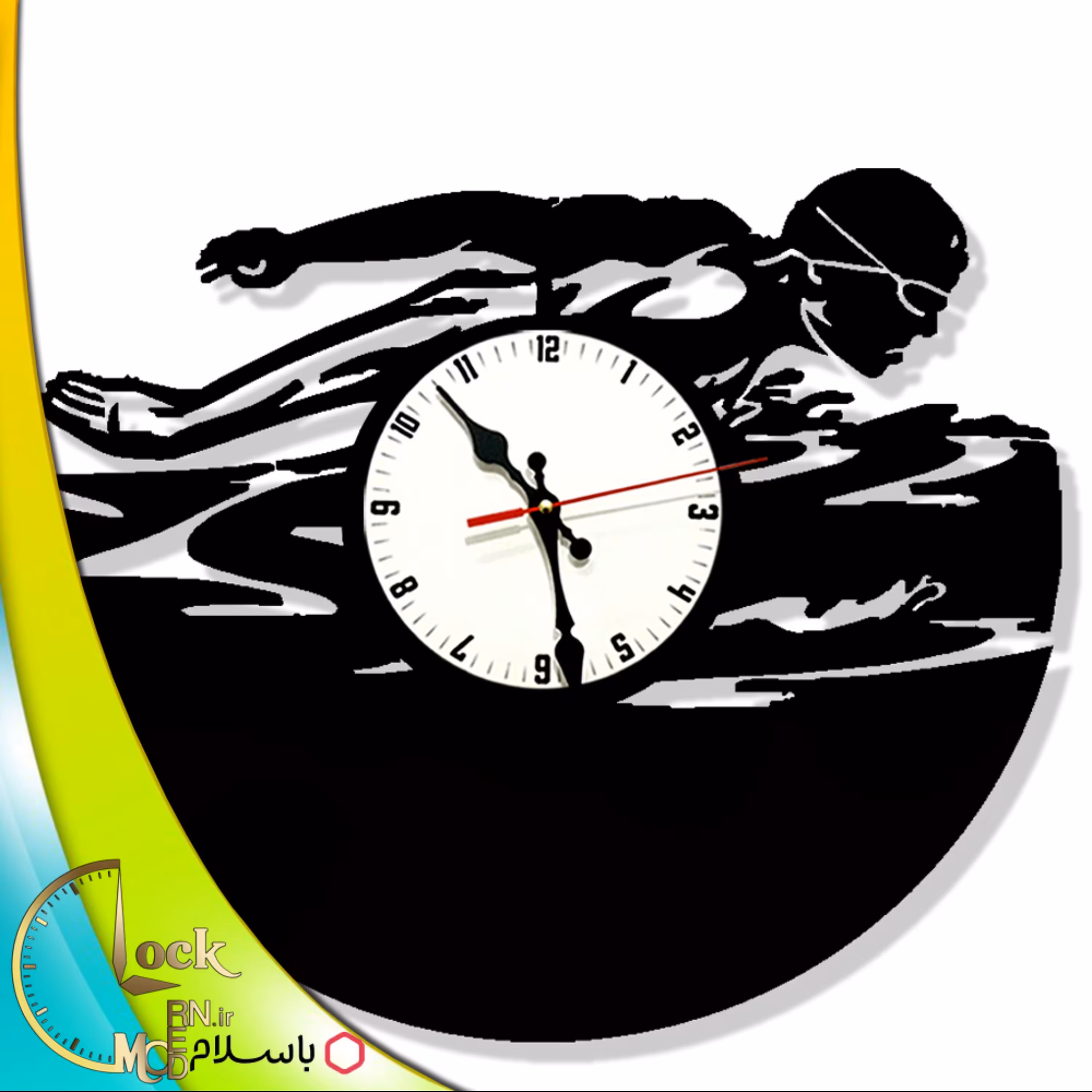 ساعت دیواری طرح شنا کد 768