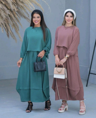 پیراهن ساحلی زنانه نخی ابرروبادی مدل دوتیکه