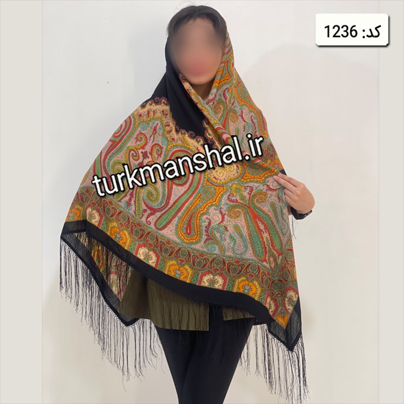 روسری ترکمن ابریشمی (ایتالیایی) کد 1236