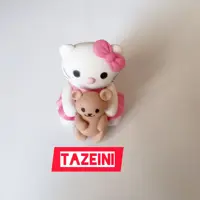 عروسک کیتی و خرس کوچلو، جنس خمیر ایتالیایی کیلر خورده،  اندازه 5 سانت
