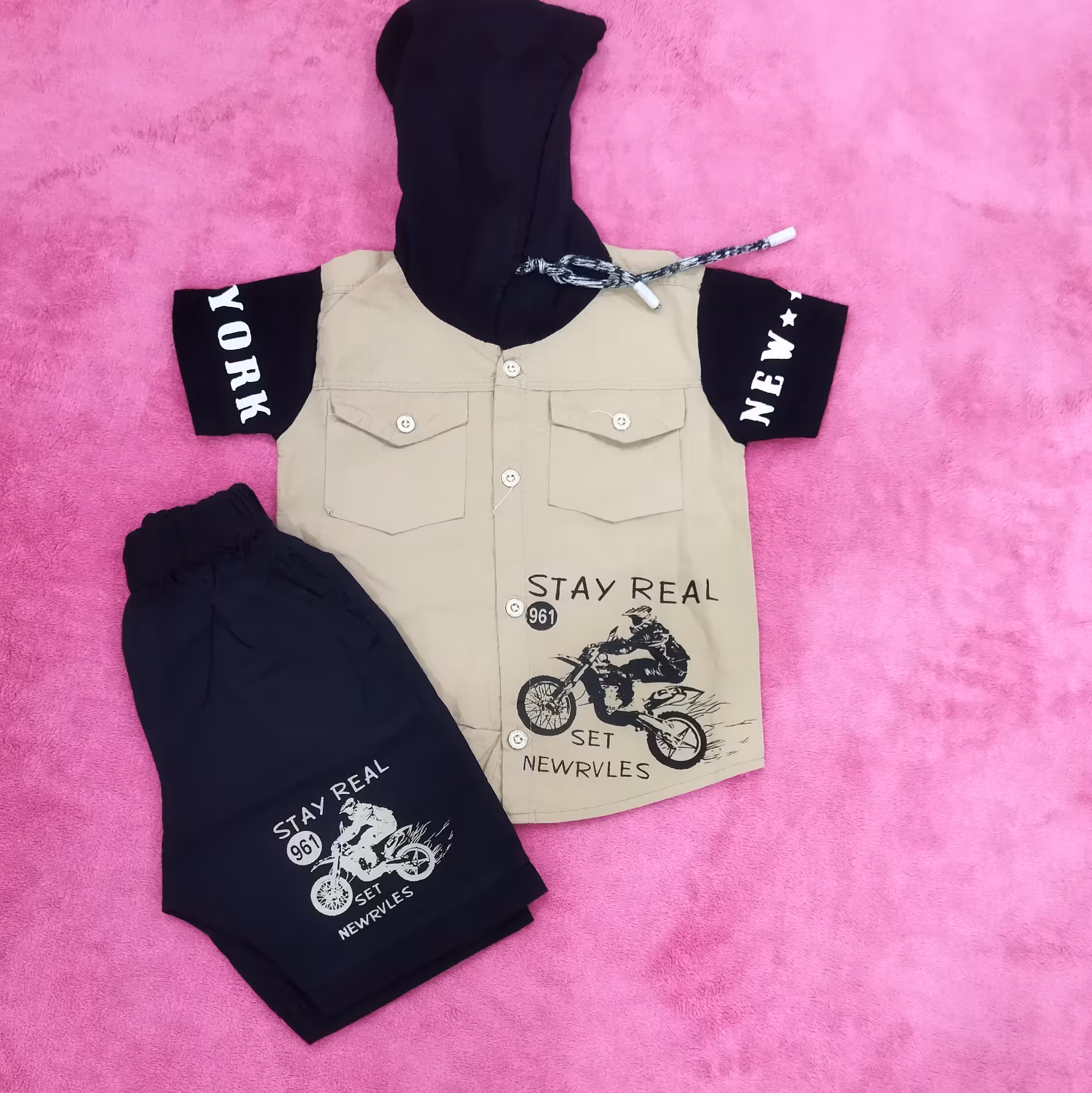 تیشرت شلوارک پسرانه کتان سایز 40