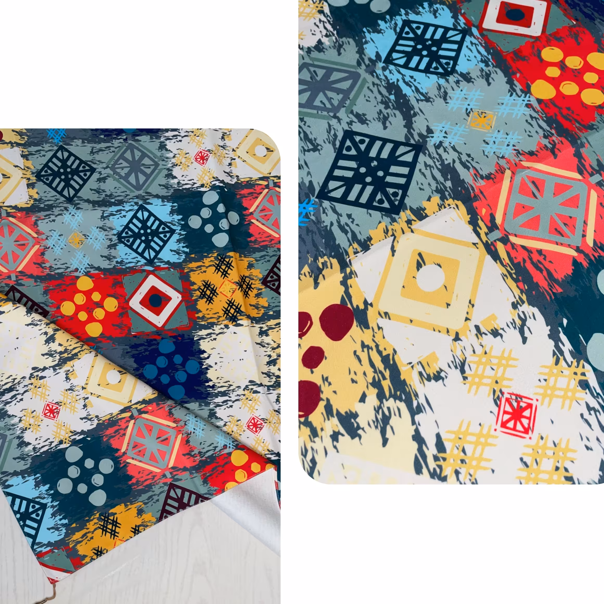 رومیزی مربع چاپی طرح  چهل تیکه