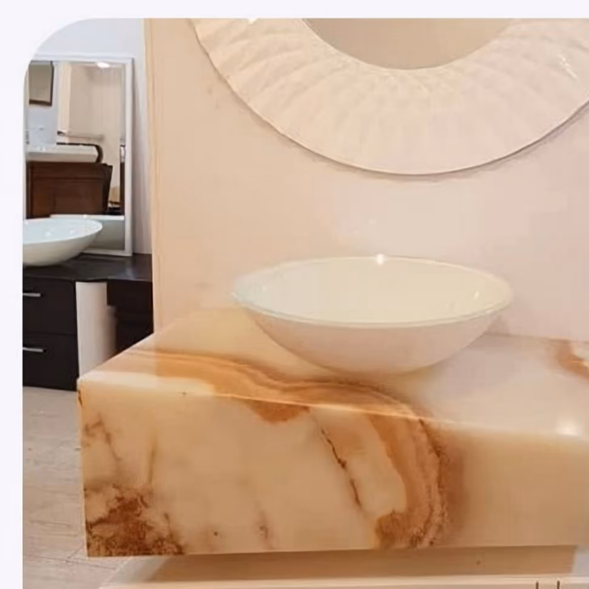 روشویی سنگی مرمر سایز (40×80) طرح مهنام