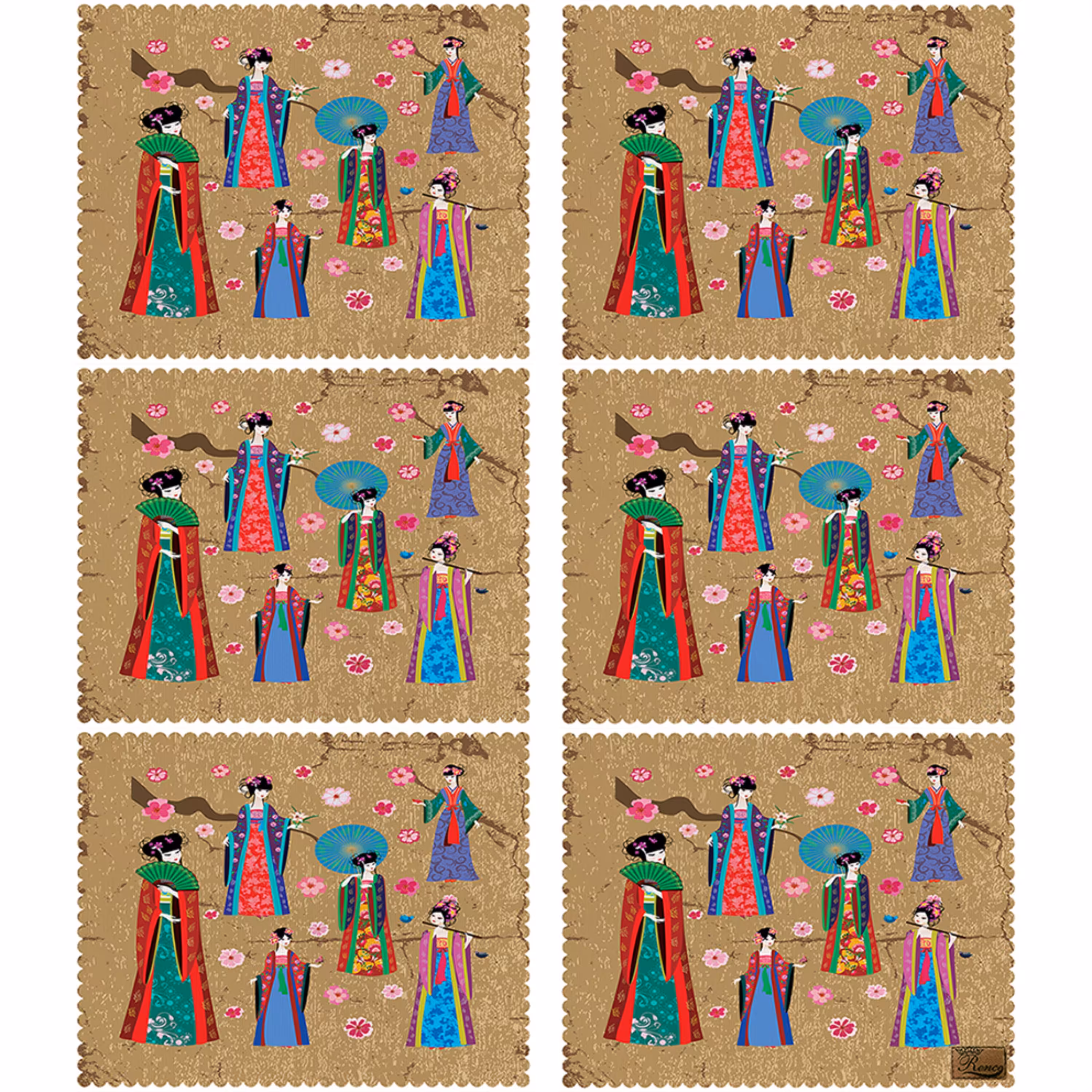 زیر بشقابی مستطیلی پارچه مخمل سایز 35 در 40 مدل U3-157 شرکت رنس