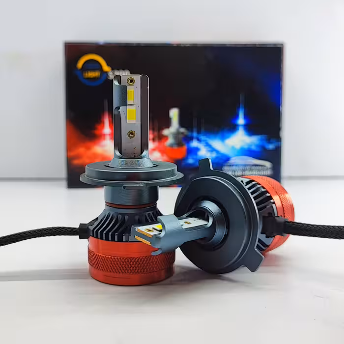 هدلایت CSP سفید یخی پایه H4 گارانتی دار مدل S300 برند هایلایت بسته دو عددی