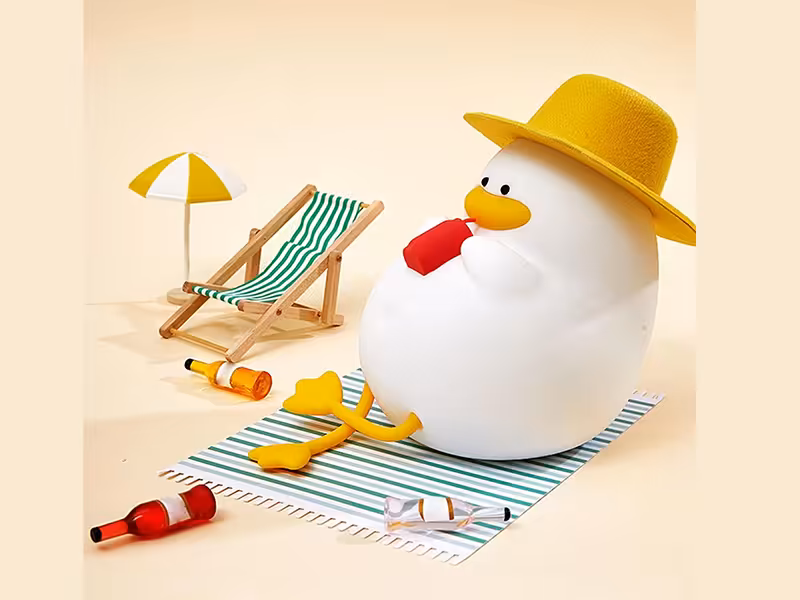 چراغ خواب رومیزی فانتزی سیلیکونی شارژی Silicone LED Duck Night Light Holiday Creative Bedroom XR-MM-L2206