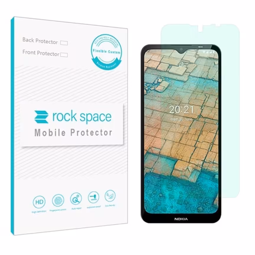  گلس نوکیا C20 مدل نانو هیدروژل گرین لایت برند راک اسپیس
