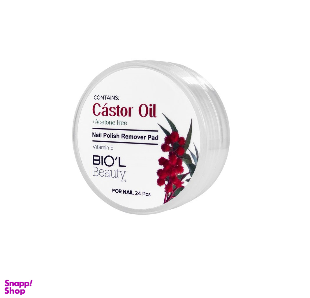 پد لاک پاک کن بیول (Biol) مدل Caster Oil فاقد استون مدل 24 عددی