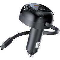 شارژر فندکی فست شارژ ماشین 47 وات Type-C و USB پورودو PD-FWCH030-BK