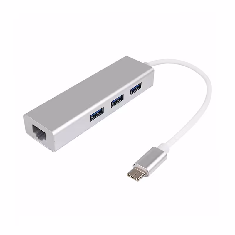 تبدیل Type-c به هاب 3 پورت USB3.0 و اترنت