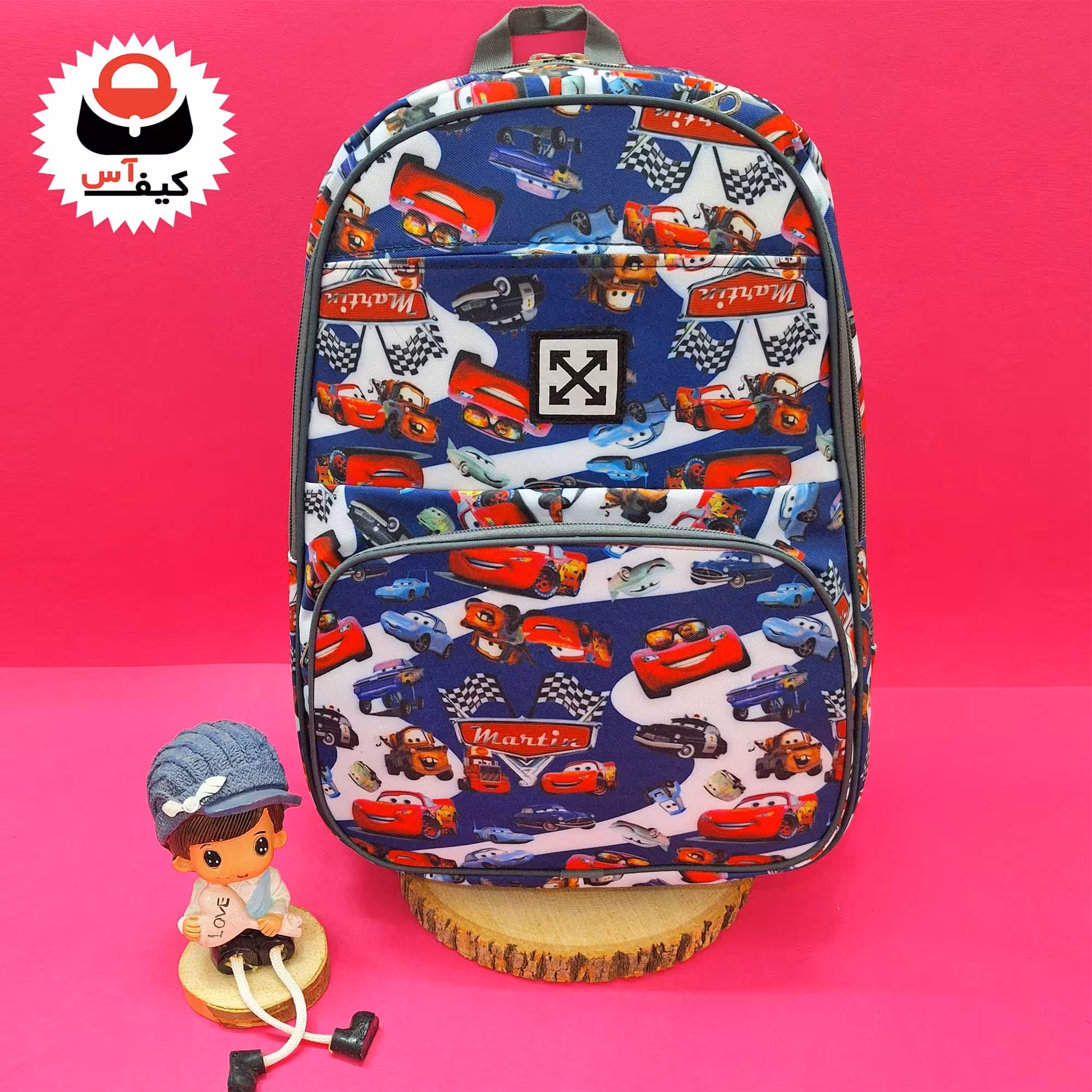 کیف مدرسه دبستانی پسرانه طرح فانتزی ماشین ها جنس اعلا و جادار با قیمت تخفیف خورده 