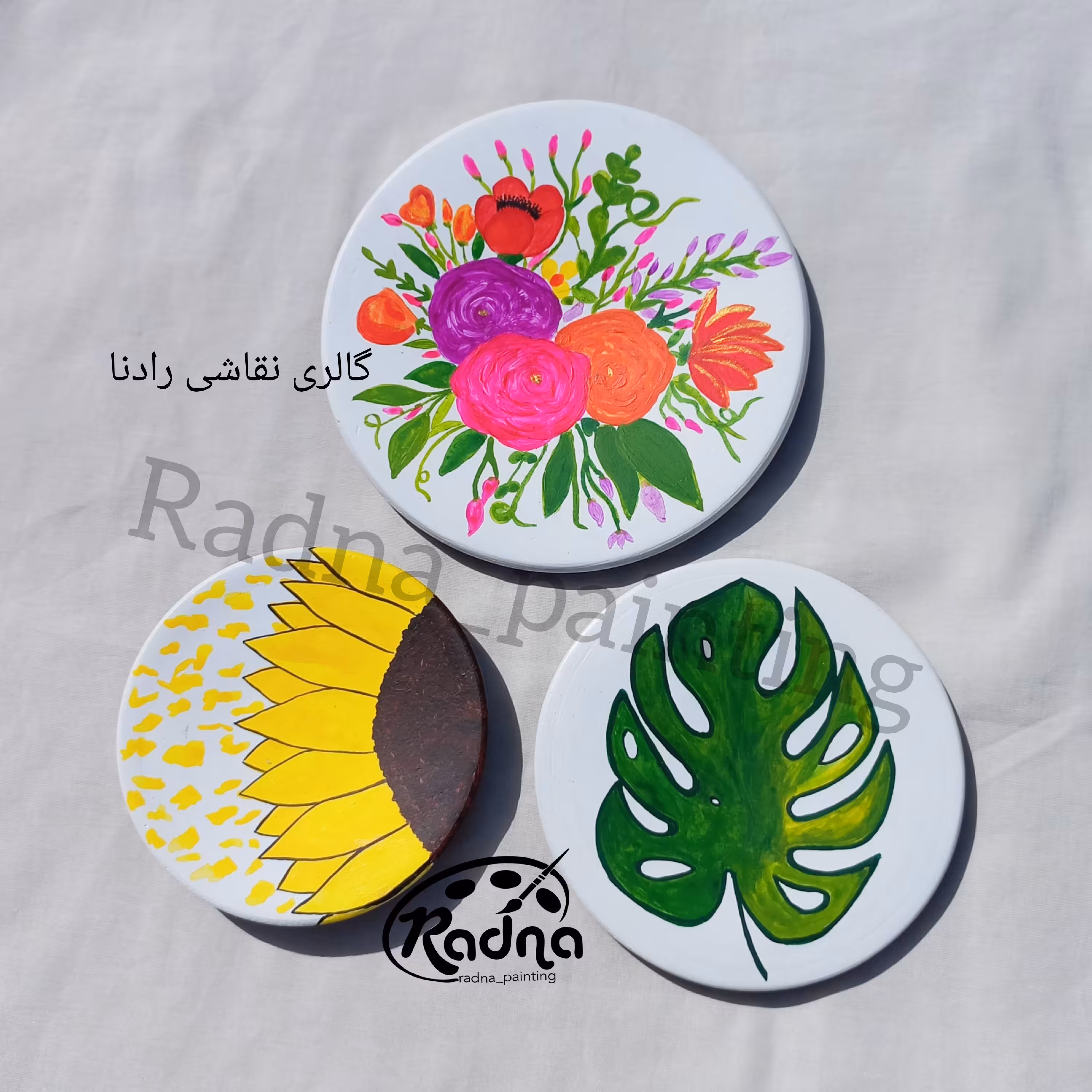 دیوارکوب سفالی برگ انجیری.آفتابگردون.