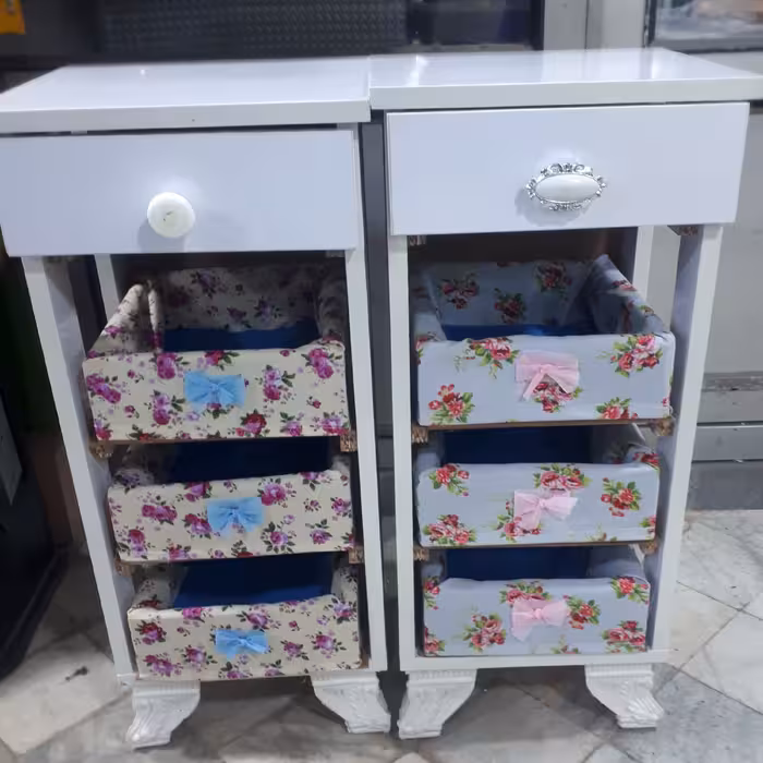 جا پیازی 3 طبقه چوبی سفید 