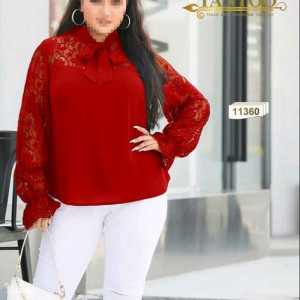 بلوز مجلسی یقه کرواتی سایز بزرگ 11360.