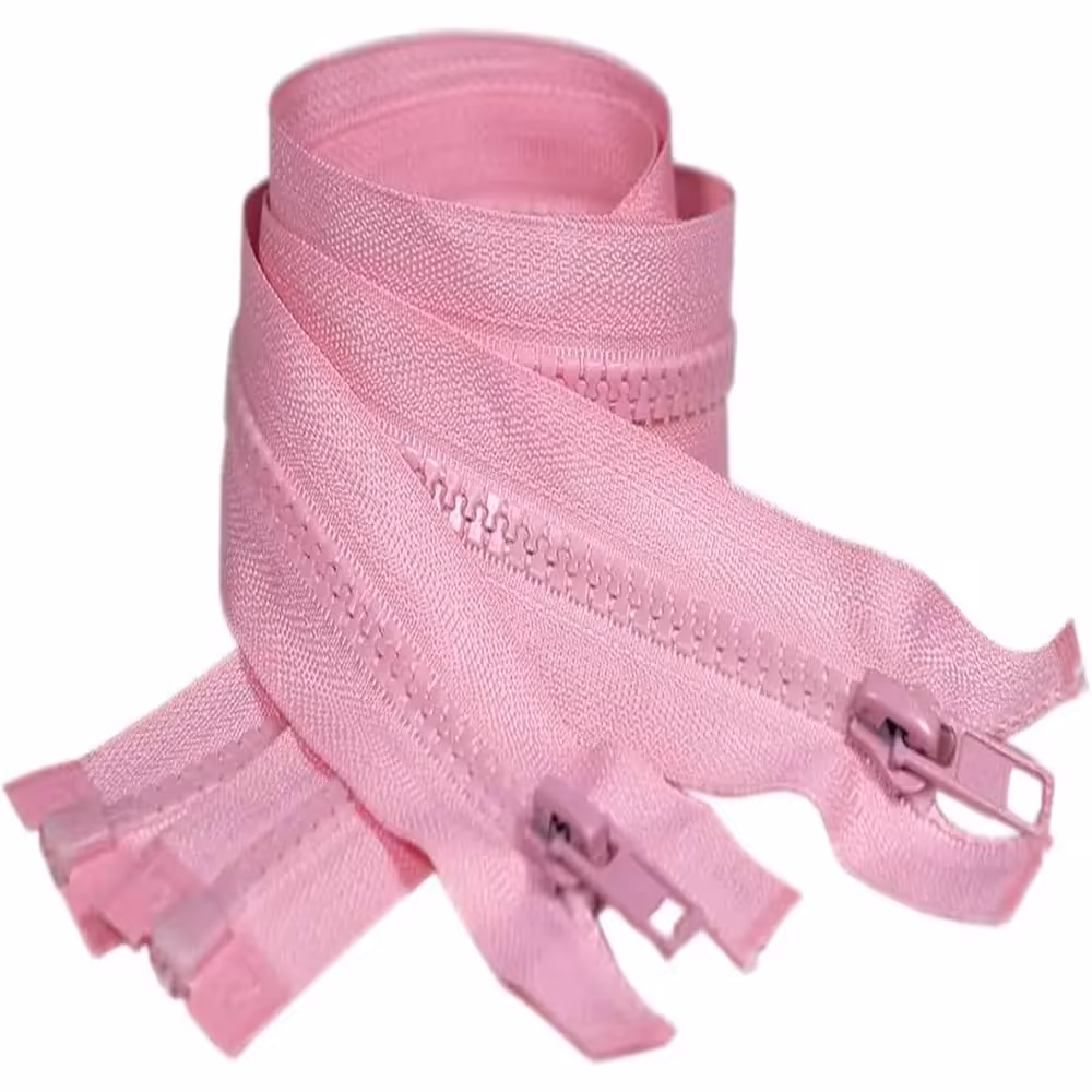 خرید زیپ کاپشنی صورتی 70 سانت دنده 5 پلاستیکی