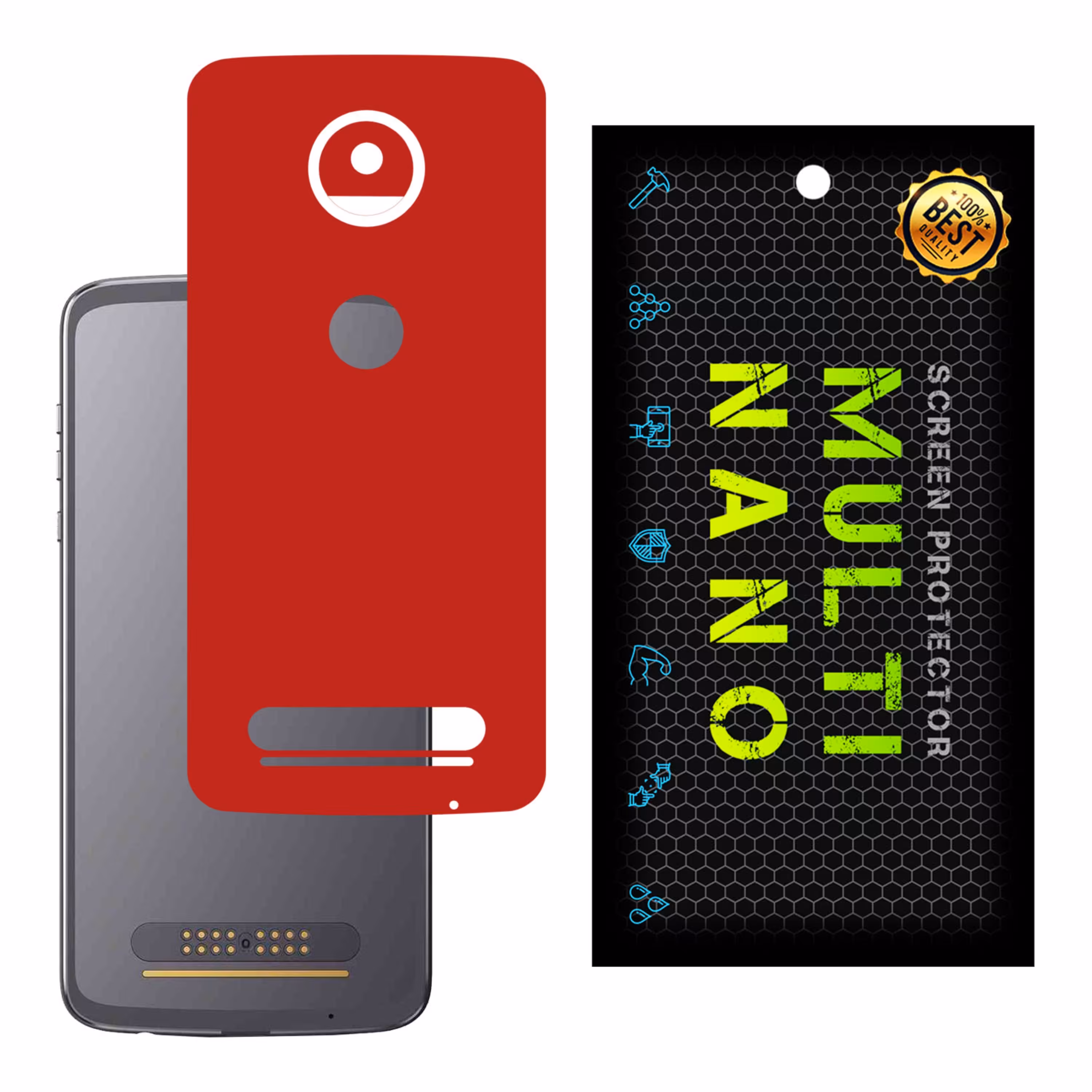 برچسب پوششی MultiNano مدل X-F1M-Red برای پشت موبایل موتورولا  Moto Z2 Play