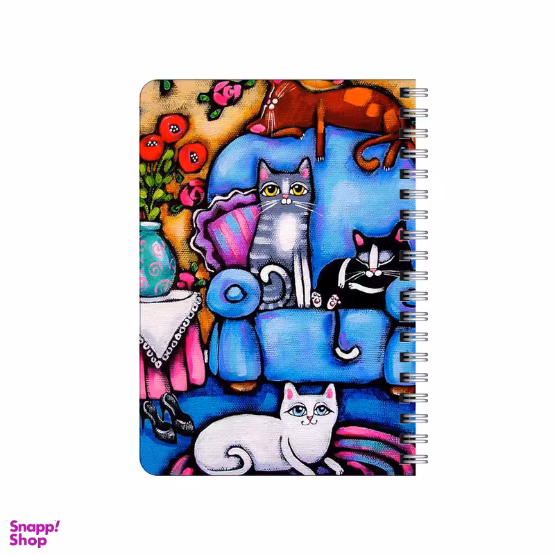 دفترچه یادداشت بامبیلیپ مدل چوبی طرح اتاق نشیمن گربه ها کد 2327489