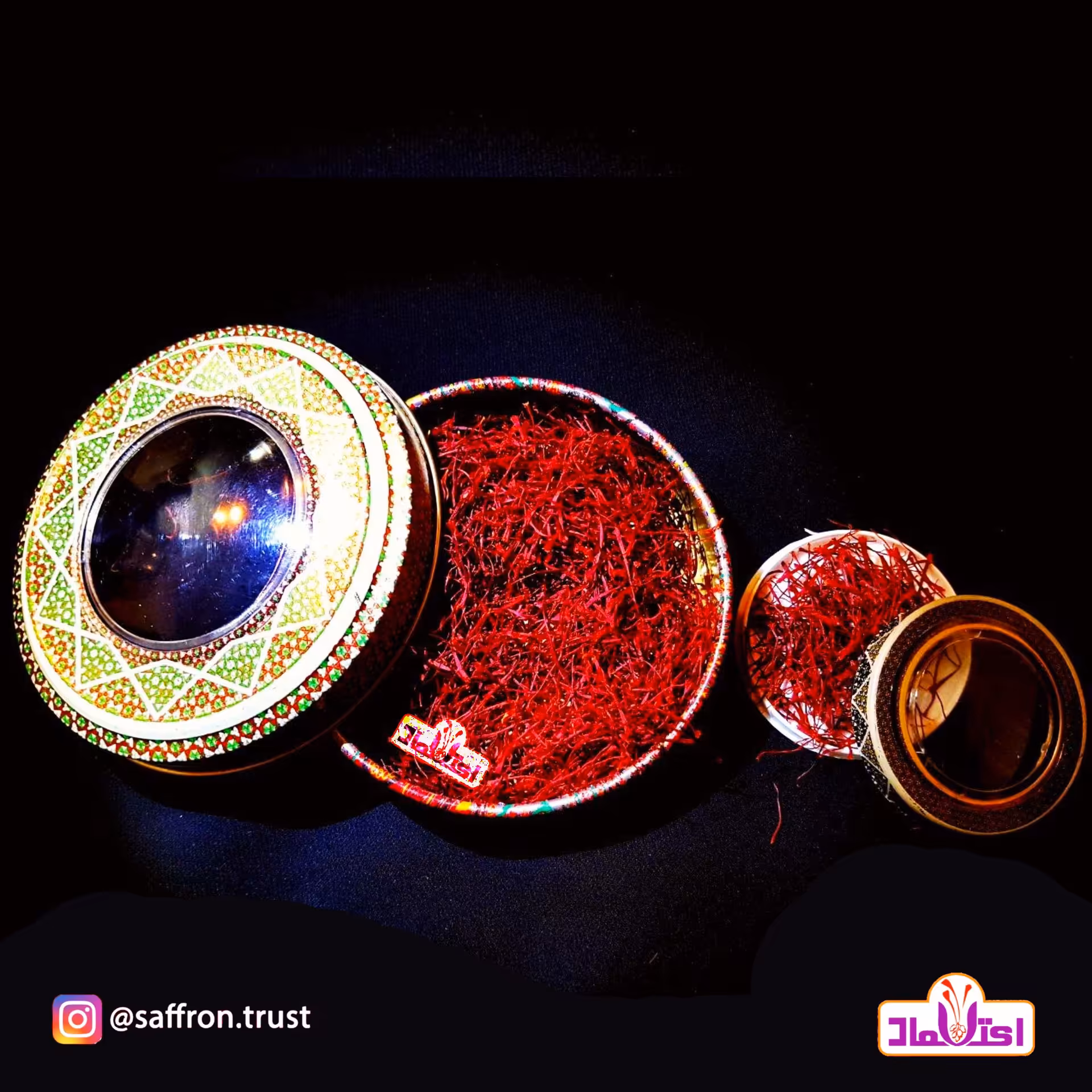 زعفران نگین سوپر صادراتی 2 گرمی اعتماد بسته بندی خاتم فلزی