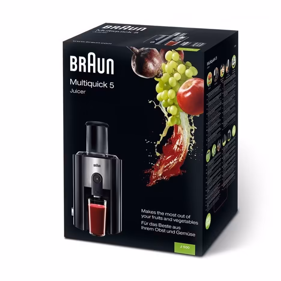 آبمیوه گیری براون مدل j500 با توان مصرفی 900 وات واقعی برند اصلی