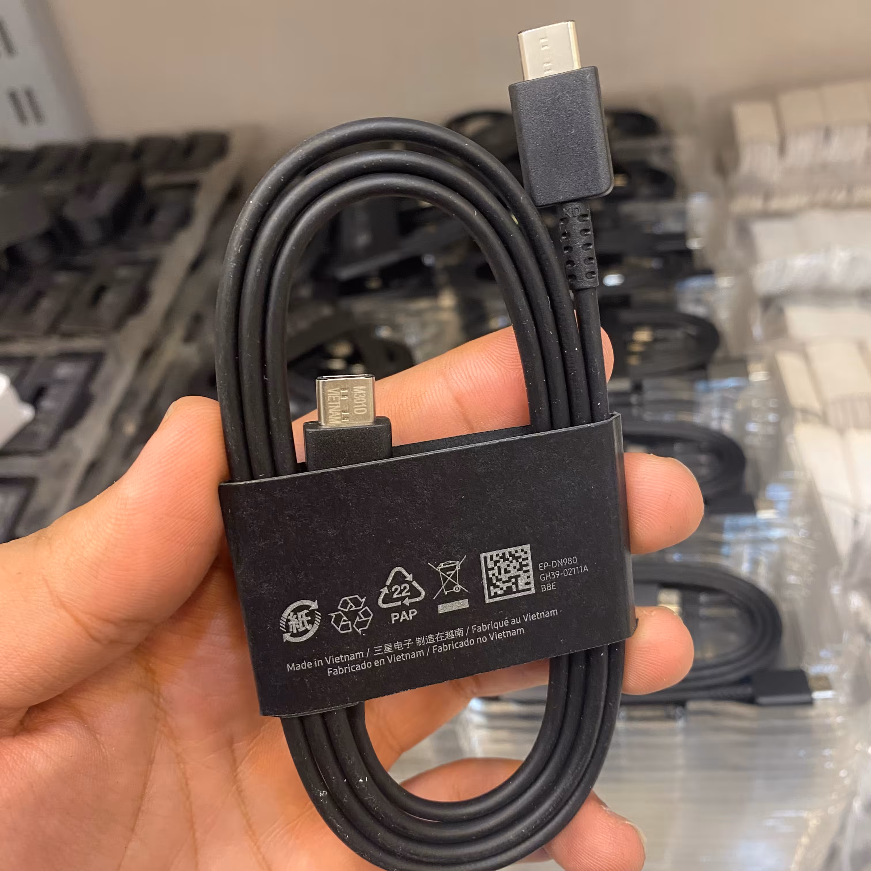 کابل سامسونگ اورجینال   SAMSUNG مدل دو سر تایپ سی  بسته 12 عددی عمده 