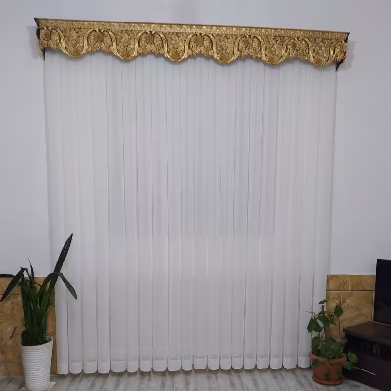 پرده حریر ساده متراژ 6 متر (برای عرض 2 متر) دوخت پلیسه آماده نصب