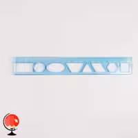 خط کش ژله ای 20 سانتی متری شابلون دار آبی فرمینو