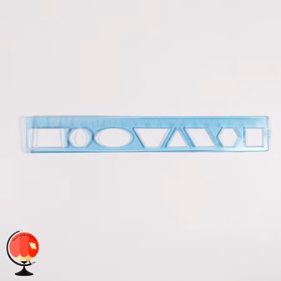 خط کش ژله ای 20 سانتی متری شابلون دار آبی فرمینو