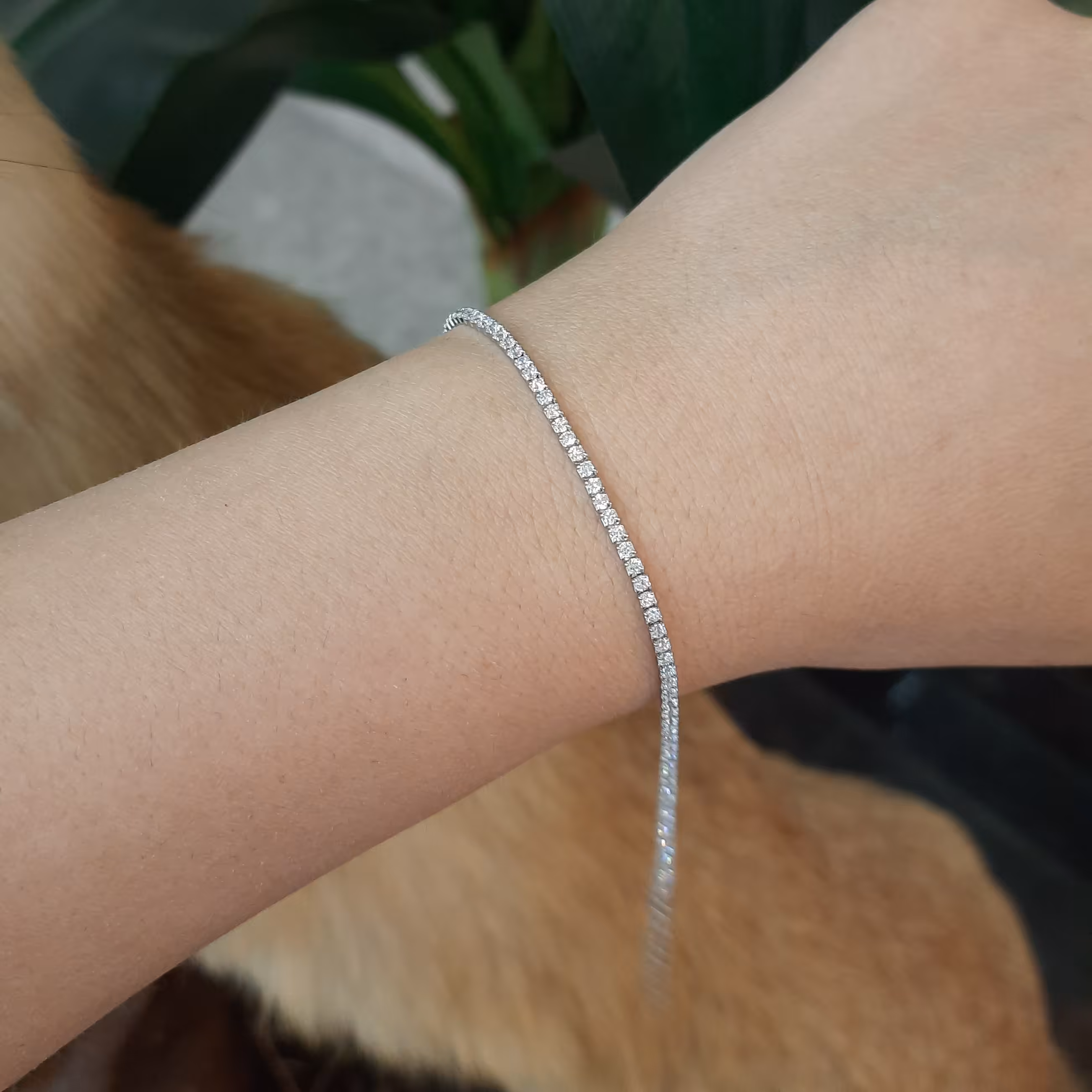 دستبند نقره تنیسی. خارجی کیفیت و زیبایی بینهایت عالی