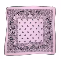 باندانا یا دستمال سر نخی مدل بته جقه اصلی صورتی کمرنگ