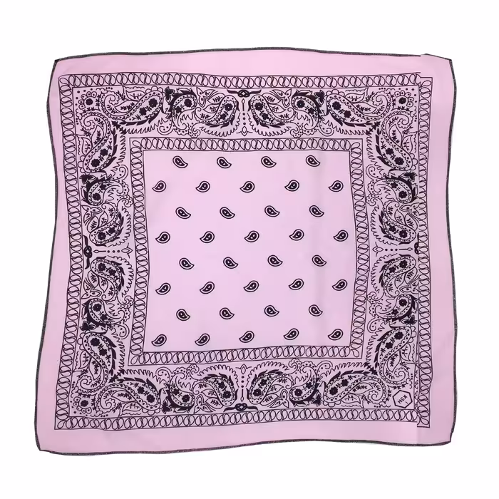 باندانا یا دستمال سر نخی مدل بته جقه اصلی صورتی کمرنگ