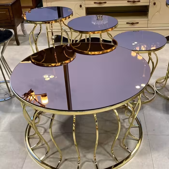 جلومبلی عسلی 4تیکه اینه ای گلدونی