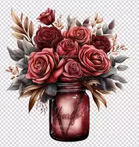 عکس PNG گل های قرمز | گرافیک با طعم تربچه