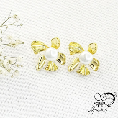 گوشواره مرواریدی طرح طلا کد 15579