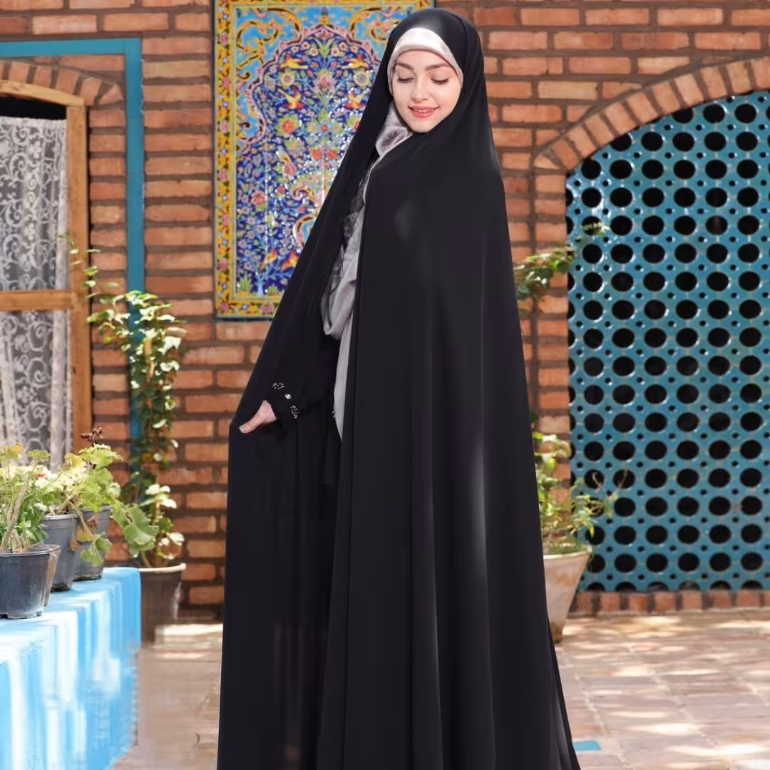 چادر مشکی مدل سنتی ایرانی ساده جنس کرپ  کریستال درجه یک ارسال رایگان