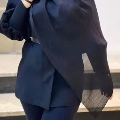 شال نخی وال اسلپ مشکی منگوله دار