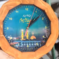 ساعت مذهبی چوبی بسیار زیبا طرح همین ساعت همین لحظه