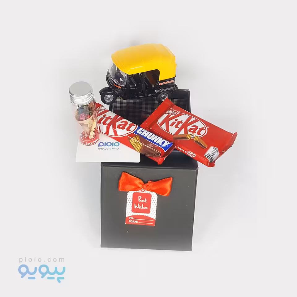 باکس کادوی آماده ولنتاین ماکت موتور سه چرخ هندی