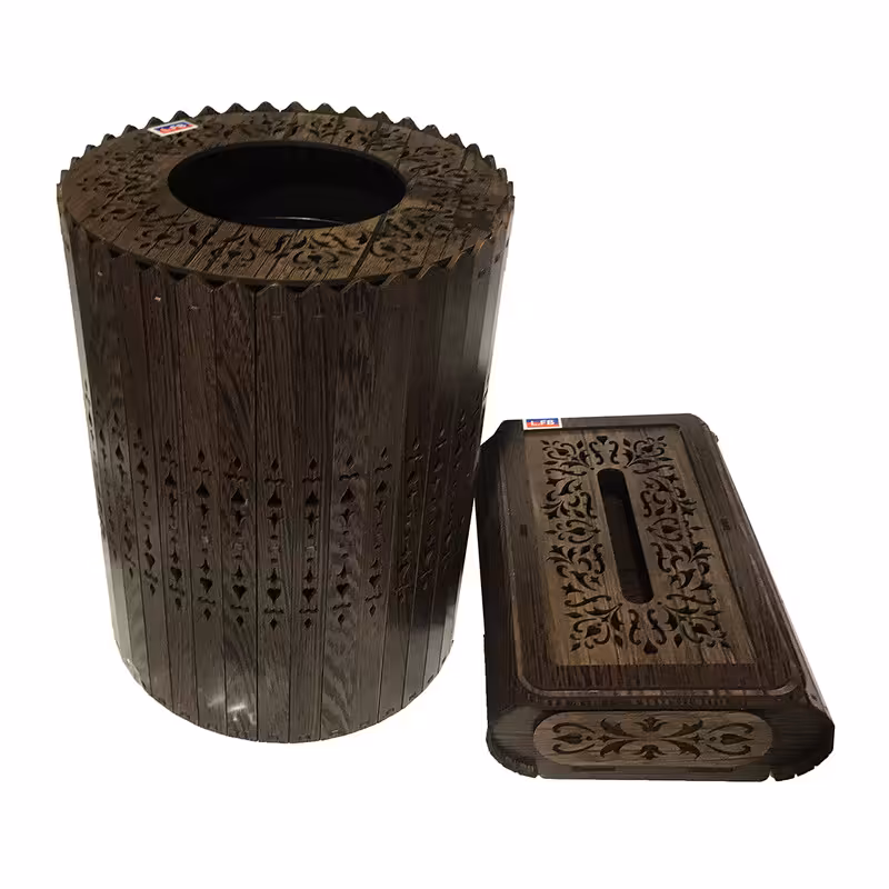 ست سطل و جا دستمال کاغذی آبنوس مدل نگار-2 کد Ir-984