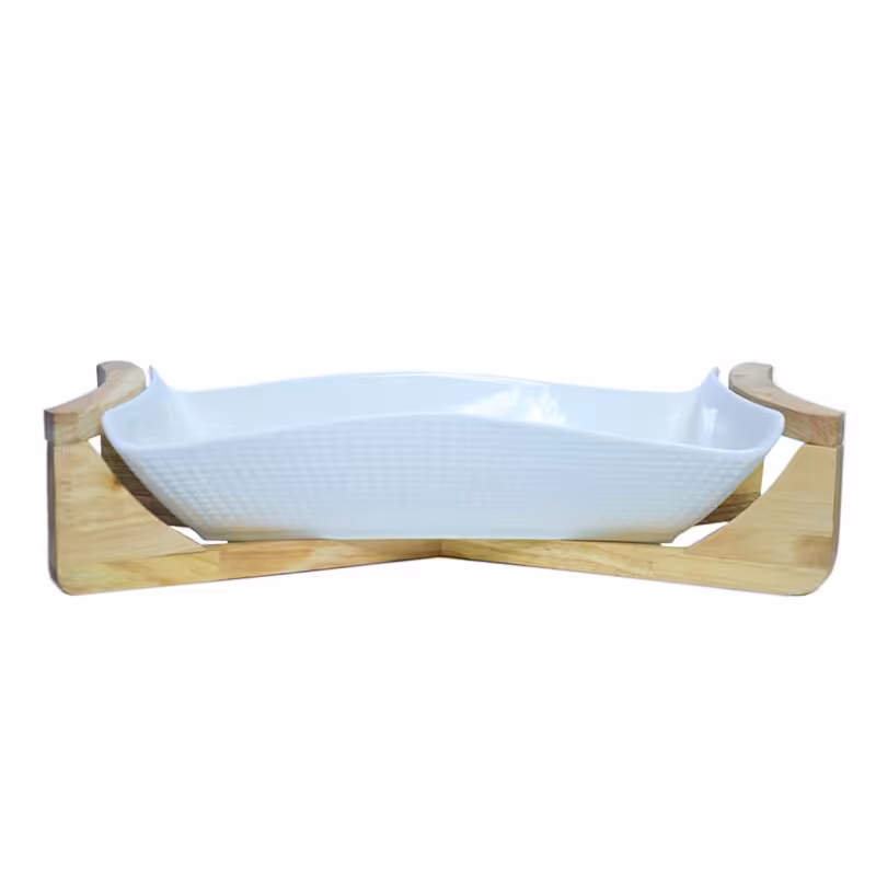 سالاد خوری سرامیکی مستطیل دور چوب ریور کد 2717A