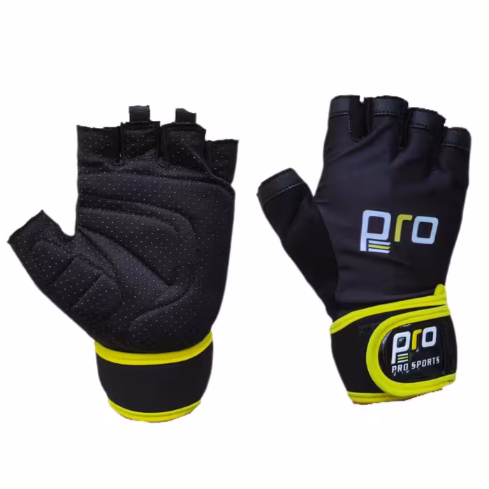 دستکش بدنسازی زنانه پرو مشکی فسفری