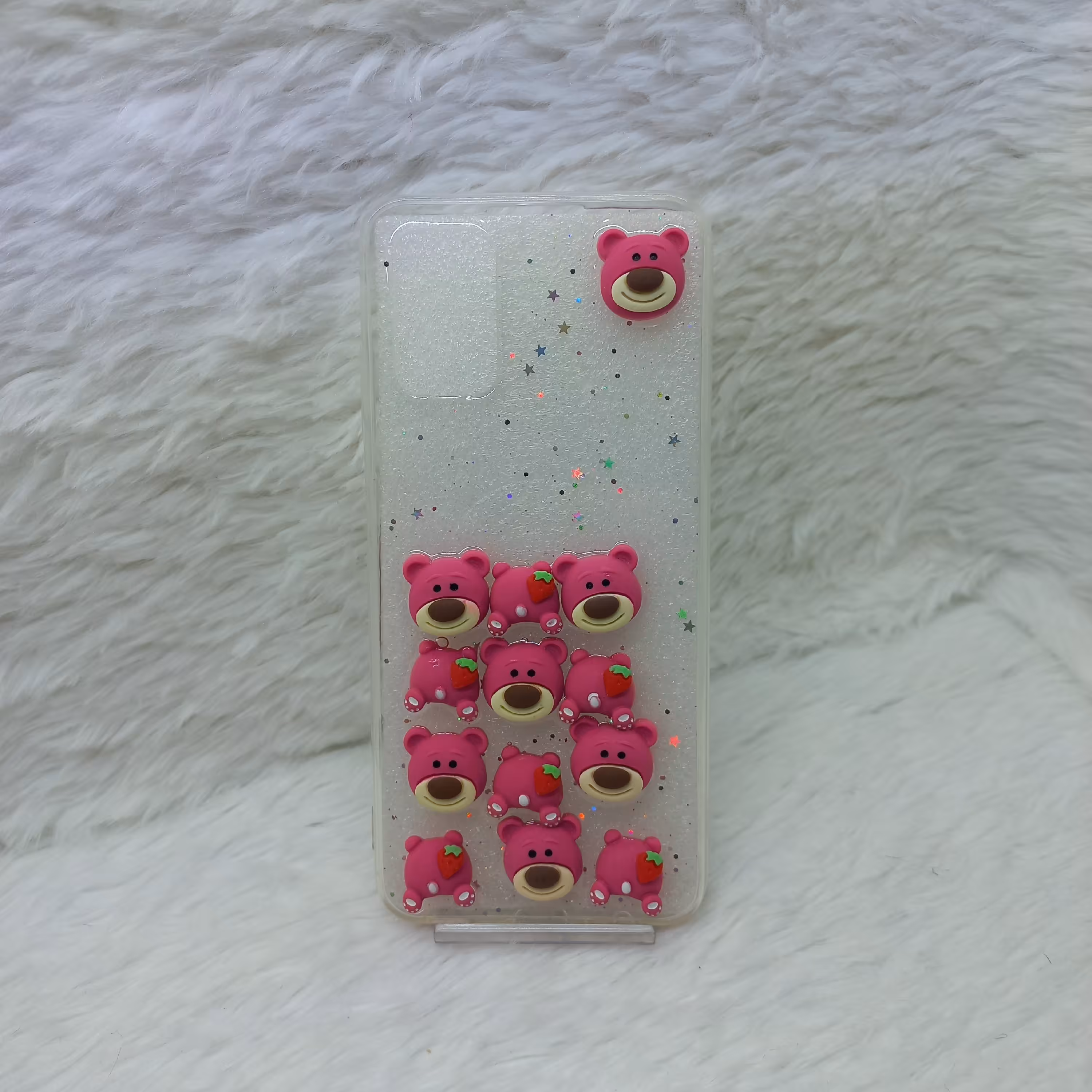 گارد گوشی دخترانه فانتزی A03s مدل برجسته طرح پاندا و توت فرنگی مناسب گوشی Samsung A03s