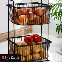سبد سیب زمینی و پیاز  دو طبقه فلزی ضد زنگ 