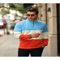سویشرت آبی مردانه 3 رنگ نصف قطبی bebe blue ecru نارنجی Valiberta