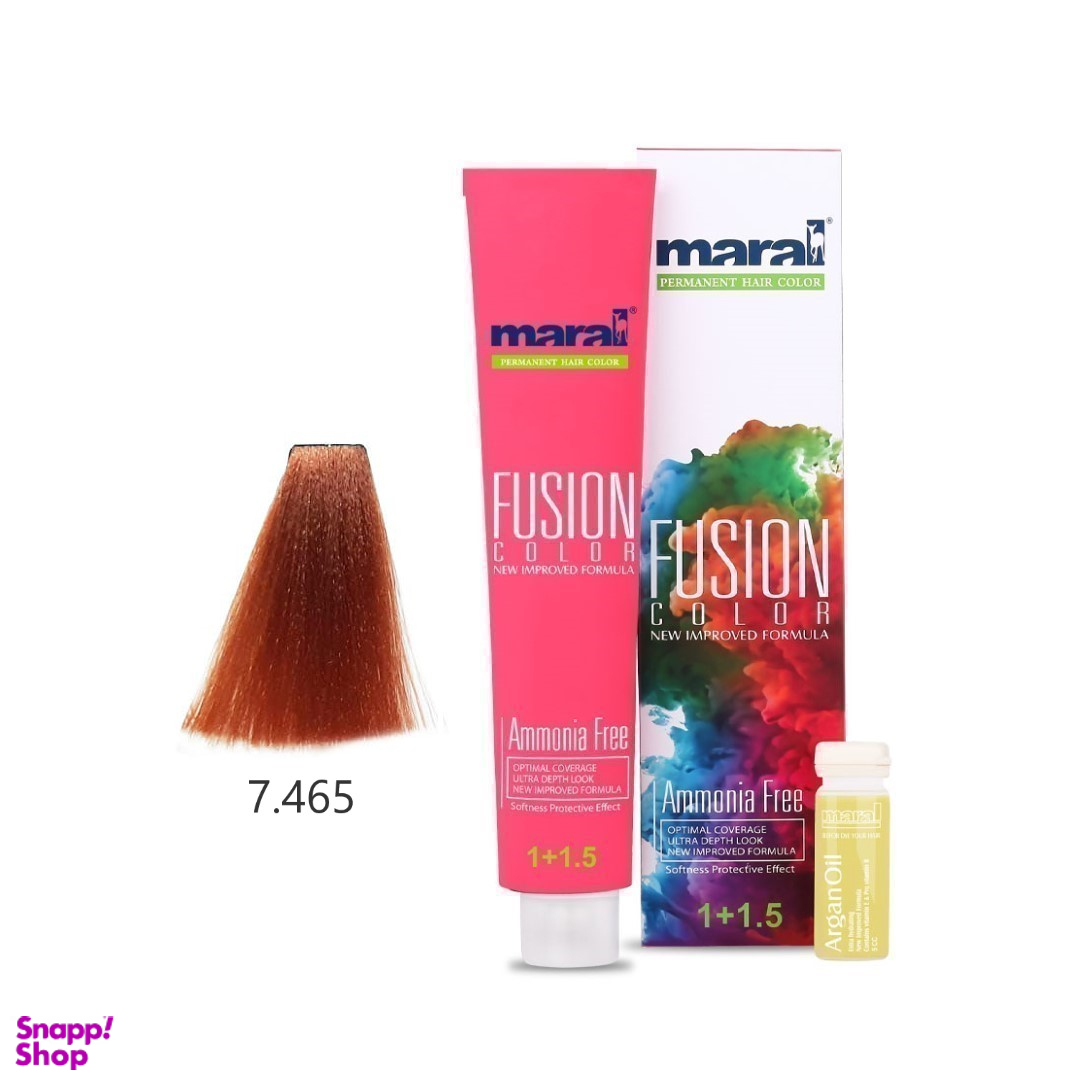رنگ مو فاقد آمونیاک مارال (Maral) مدل Fusion شماره 7465 رنگ تیتانی حجم 100 میلیلیتر