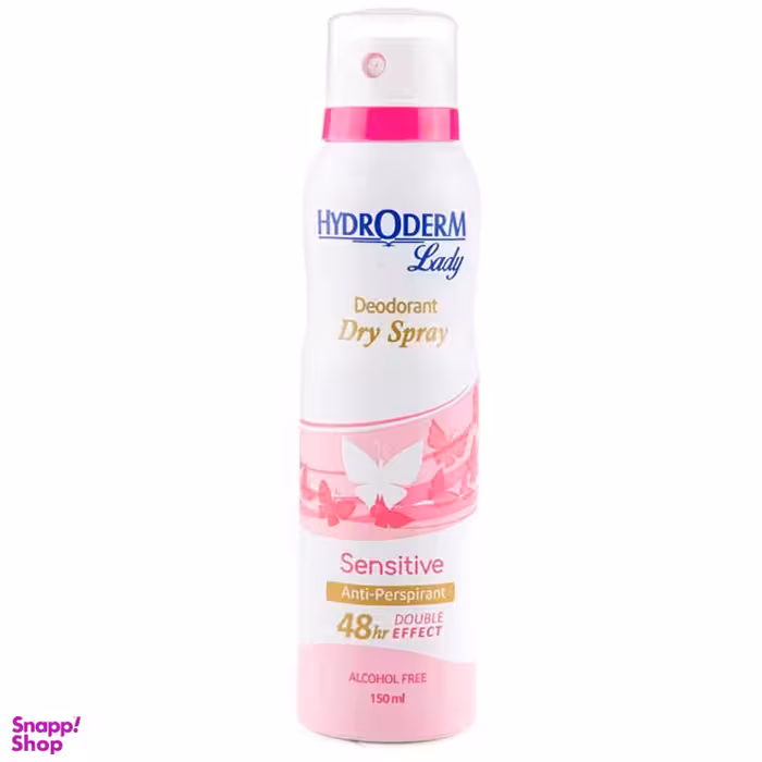 اسپری بدن زنانه هیدرودرم (Hydroderm) مدل Lady مناسب پوست حساس حجم 150 میلی لیتر