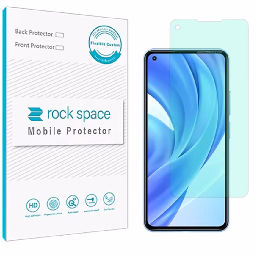 گلس  شیائومی Xiaomi Mi 11 Lite مدل نانو هیدروژل گرین لایت برند راک اسپیس   