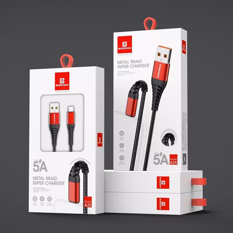 کابل شارژ USB به لایتنینگ بیبوشی مدل Biboshi Lightning To USB Cable A25