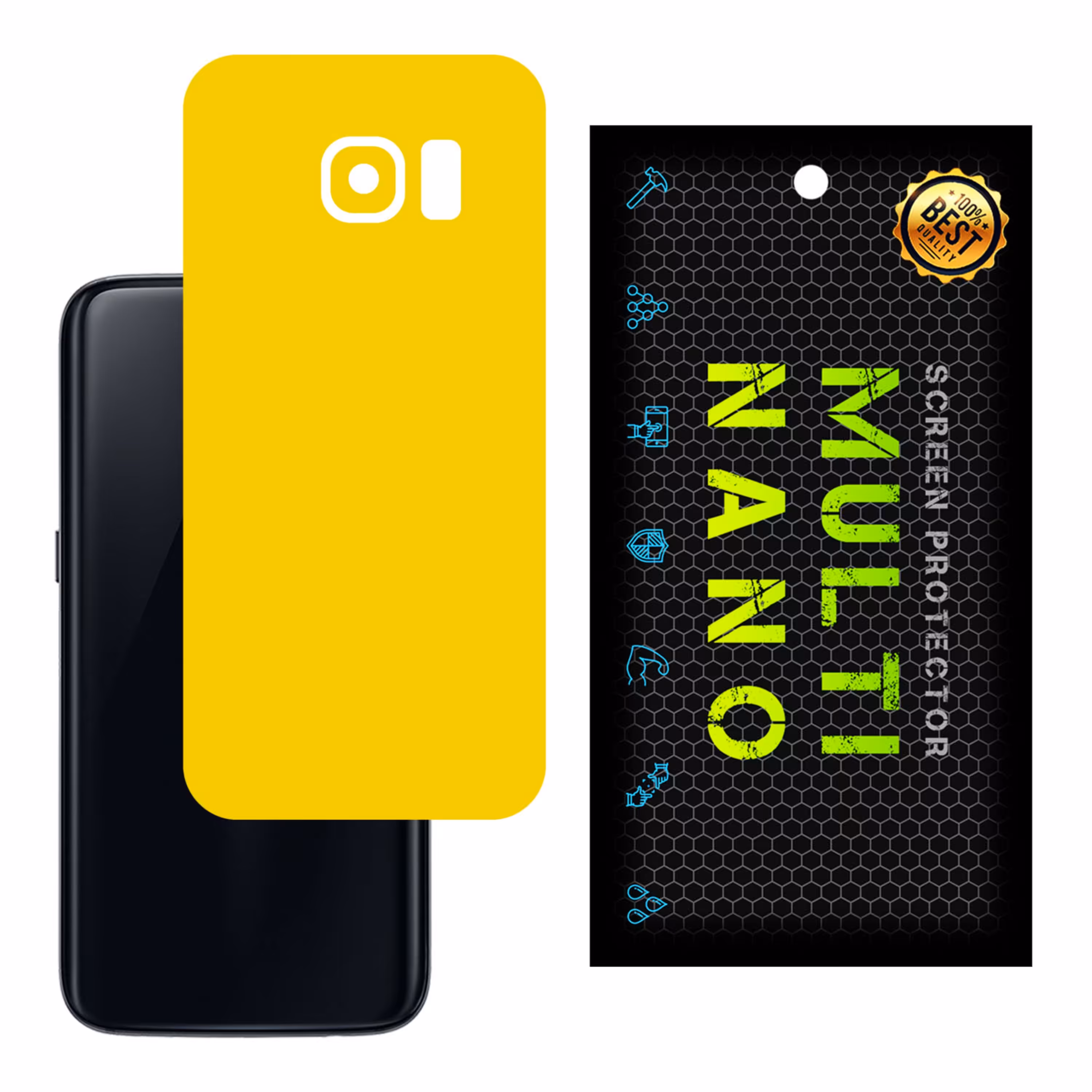 برچسب پوششی MultiNano مدل X-F1M-Yellow برای پشت موبایل سامسونگ S7