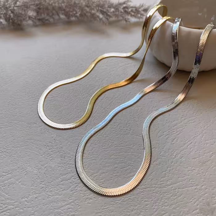 گردنبند نقره ای مدل fered