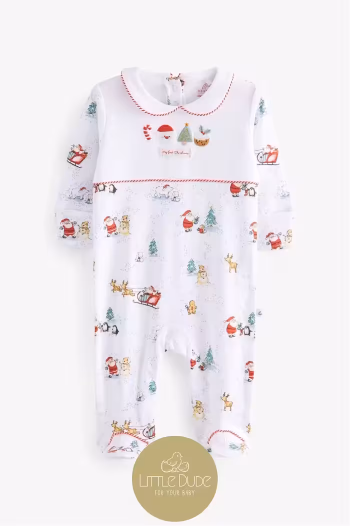 سرهمی قرمز مردانه و زنانه پیراهن بابا نوئل 100% پنبه ای ارگانیک Next Baby